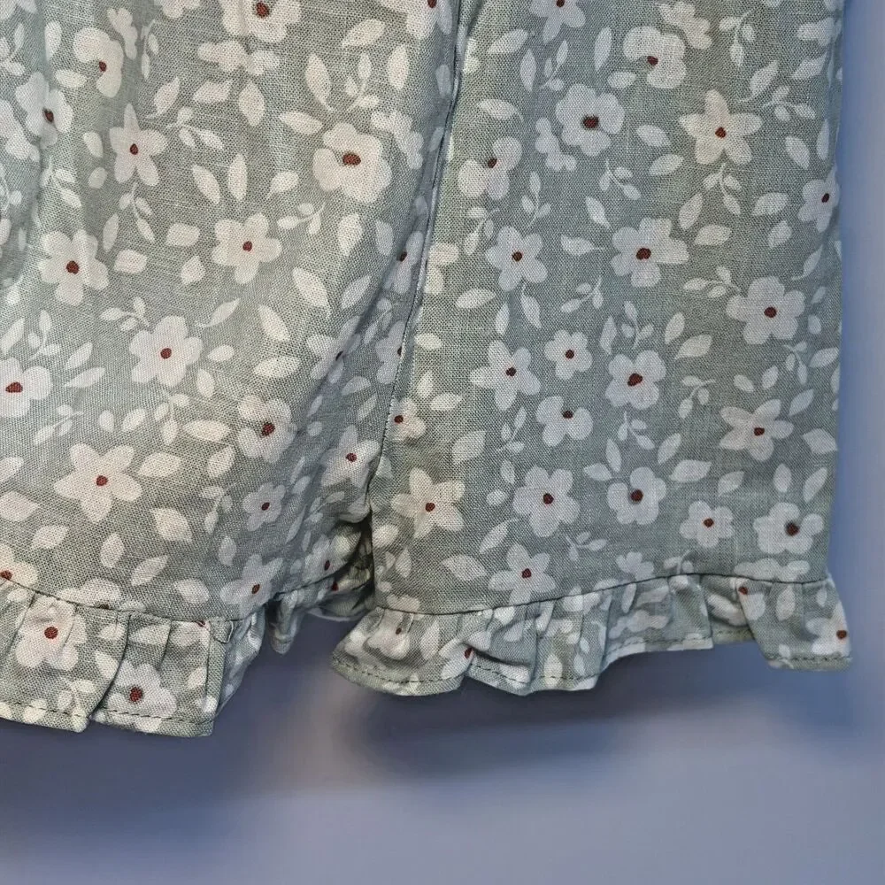 Gerber toddler Girls Romper with Floral Print NWT 4T Month Green Summer Comfy
